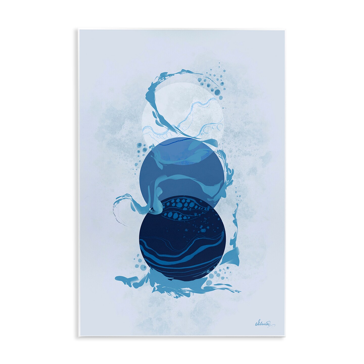 Stupell Industries Circles with Swirling Water Wall Plaque Art Design by Ishita Banerjee