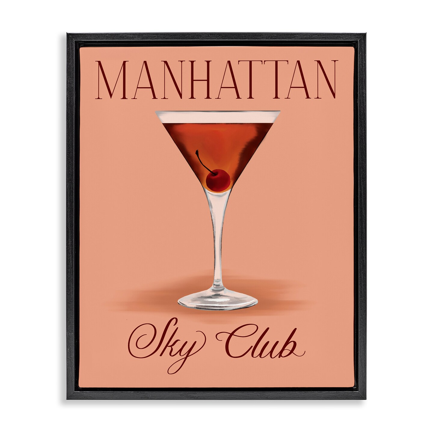 Stupell Industries Manhattan Sky Club Drink Floater Framed Canvas Wall Art Design by Hey Bre! Creative Studio
