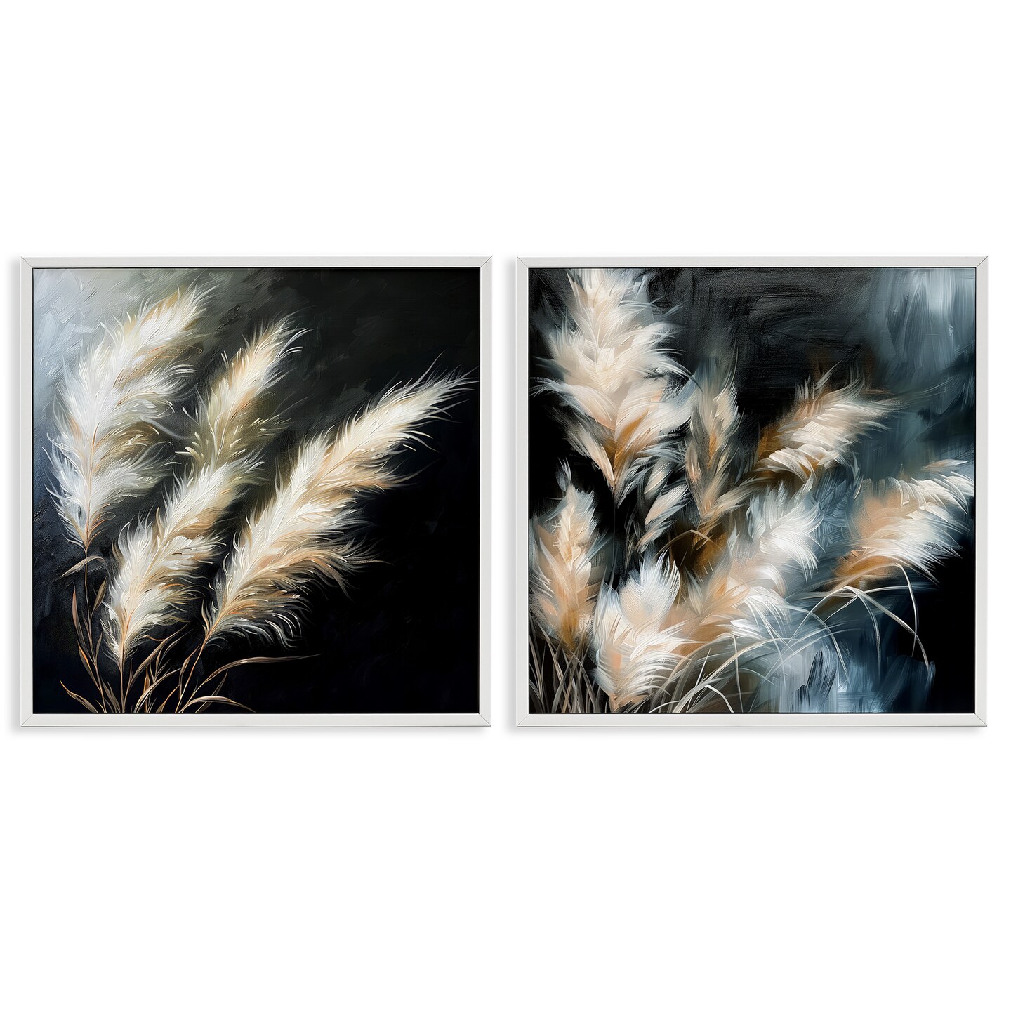 Stupell Industries Windblown Wheat Sprigs 2pc Framed Giclee Wall Art Set Design by Raymond Powers