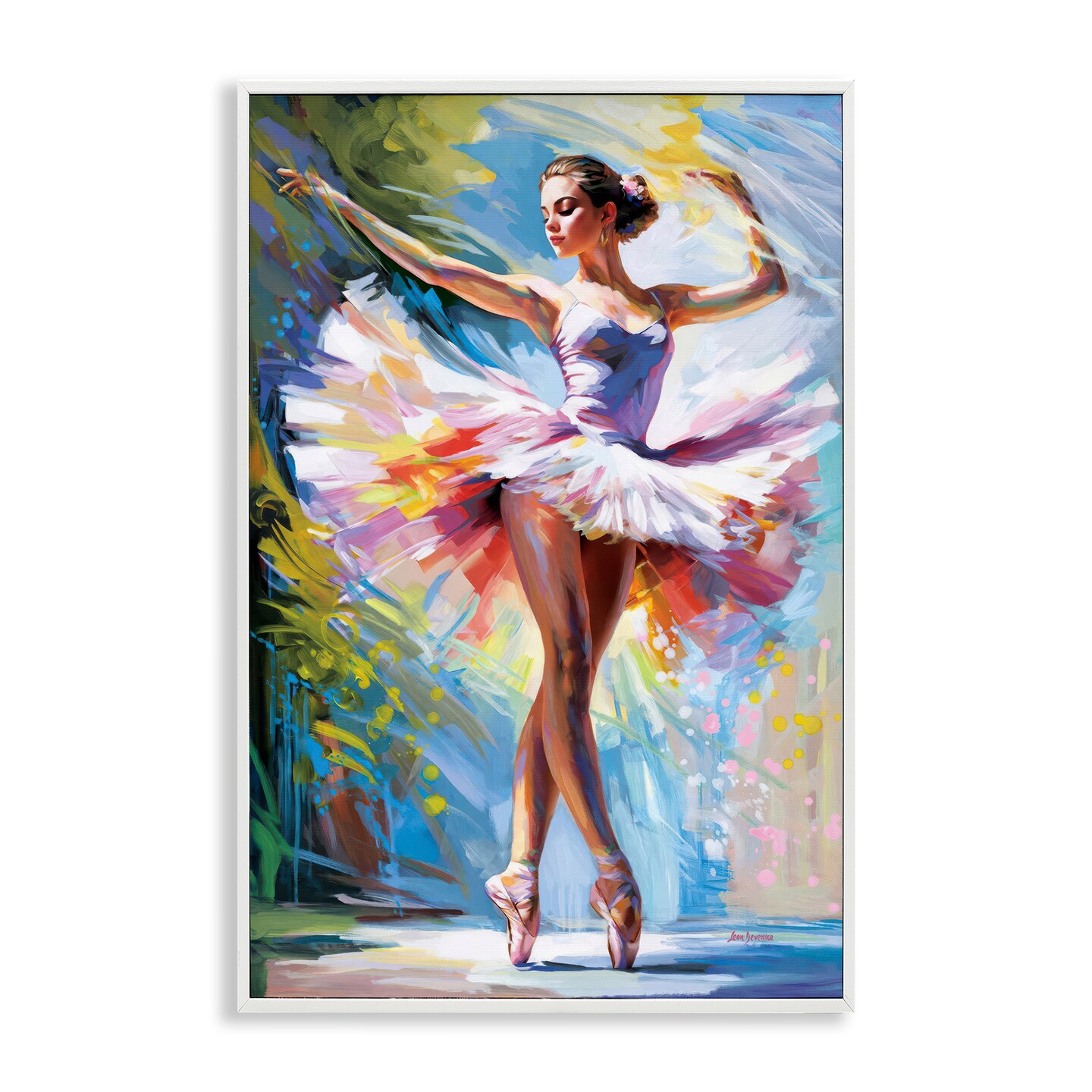 Stupell Industries Embrace In Motion Ballet Framed Giclee Wall Art Design by Leon Devenice