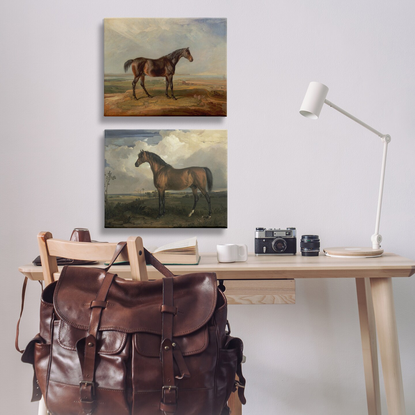 Stupell Industries Horses in Desolate Terrain 2pc Canvas Wall Art Set Design by James Ward