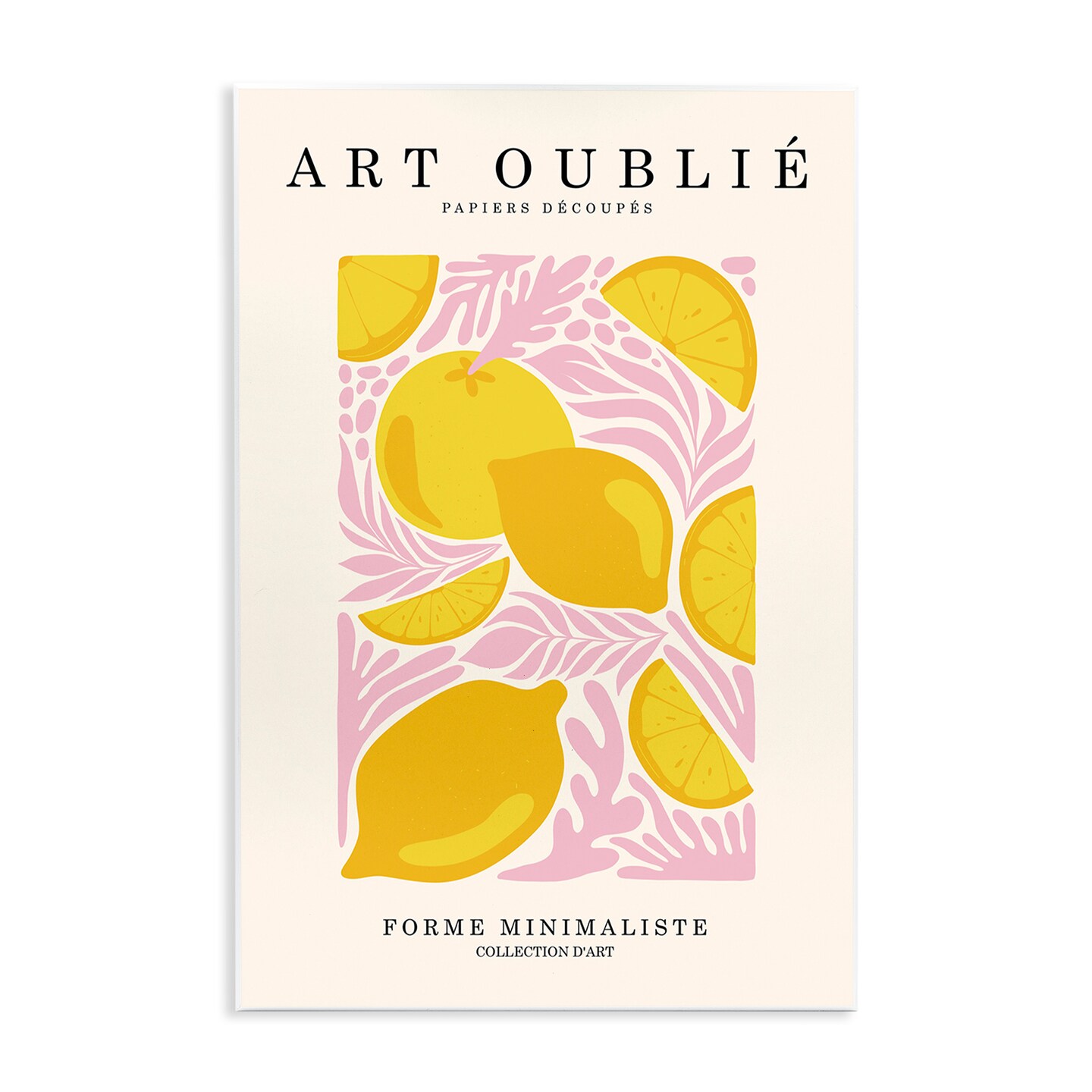 Stupell Industries Lemons on Pink Florals Wall Plaque Art Design by Incado