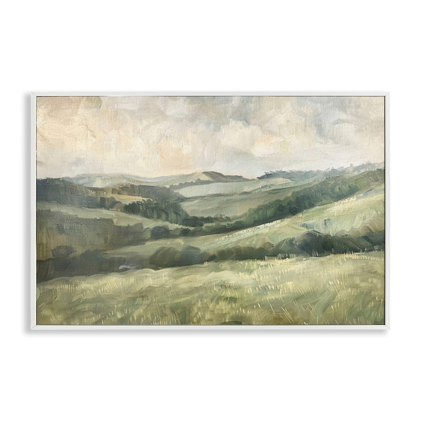 Stupell Industries Green Hilly Landscape Framed Giclee Wall Art Design by LSR Design Studio