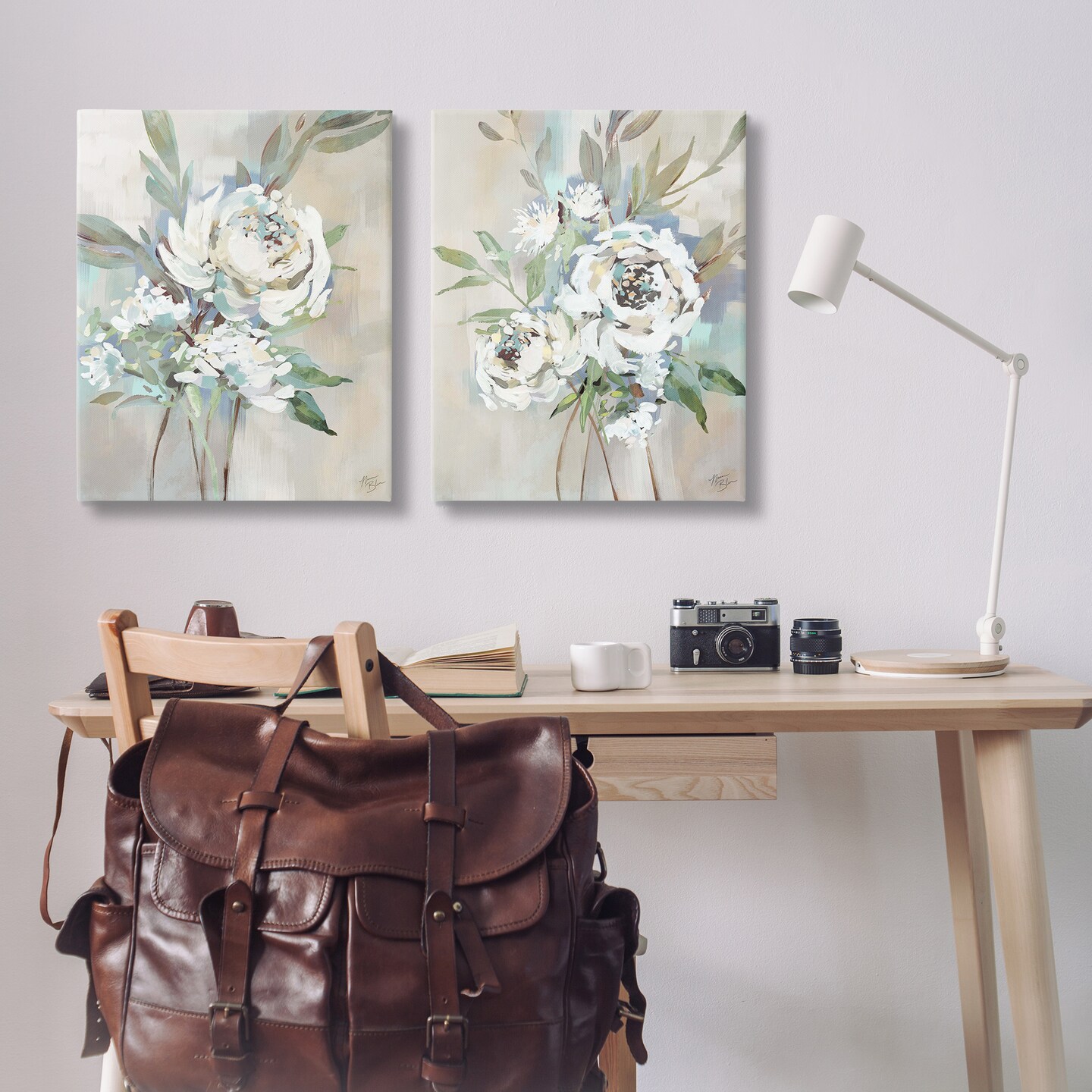 Stupell Industries Antique Rose Bundles 2pc Canvas Wall Art Set Design by Nina Blue