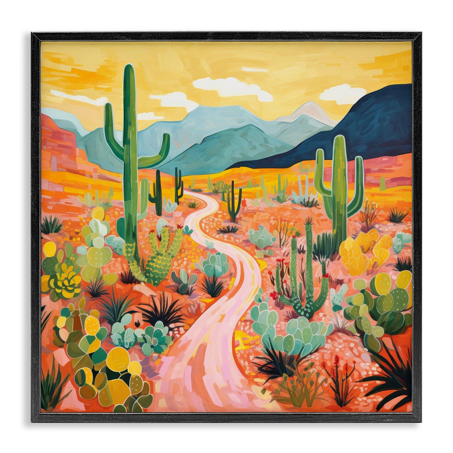 Stupell Industries Sunrise over Desert Path Framed Giclee Wall Art Design by LSR Design Studio