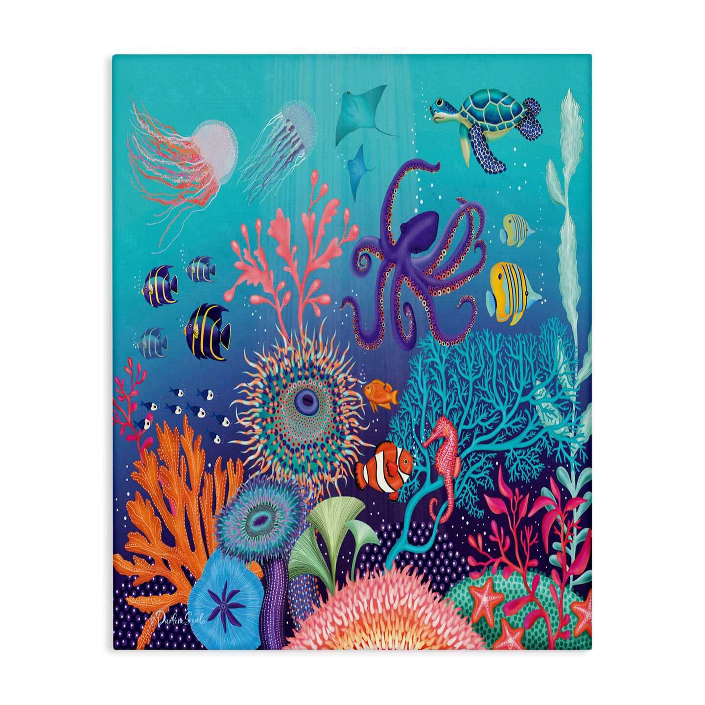 Stupell Industries Magical Underwater Reef Canvas Wall Art Design by Darlene Seale