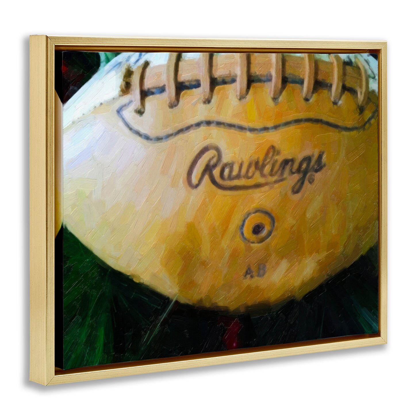 Stupell Industries Painterly Team Football Floater Framed Canvas Wall Art Design by Graffi*tee Studios