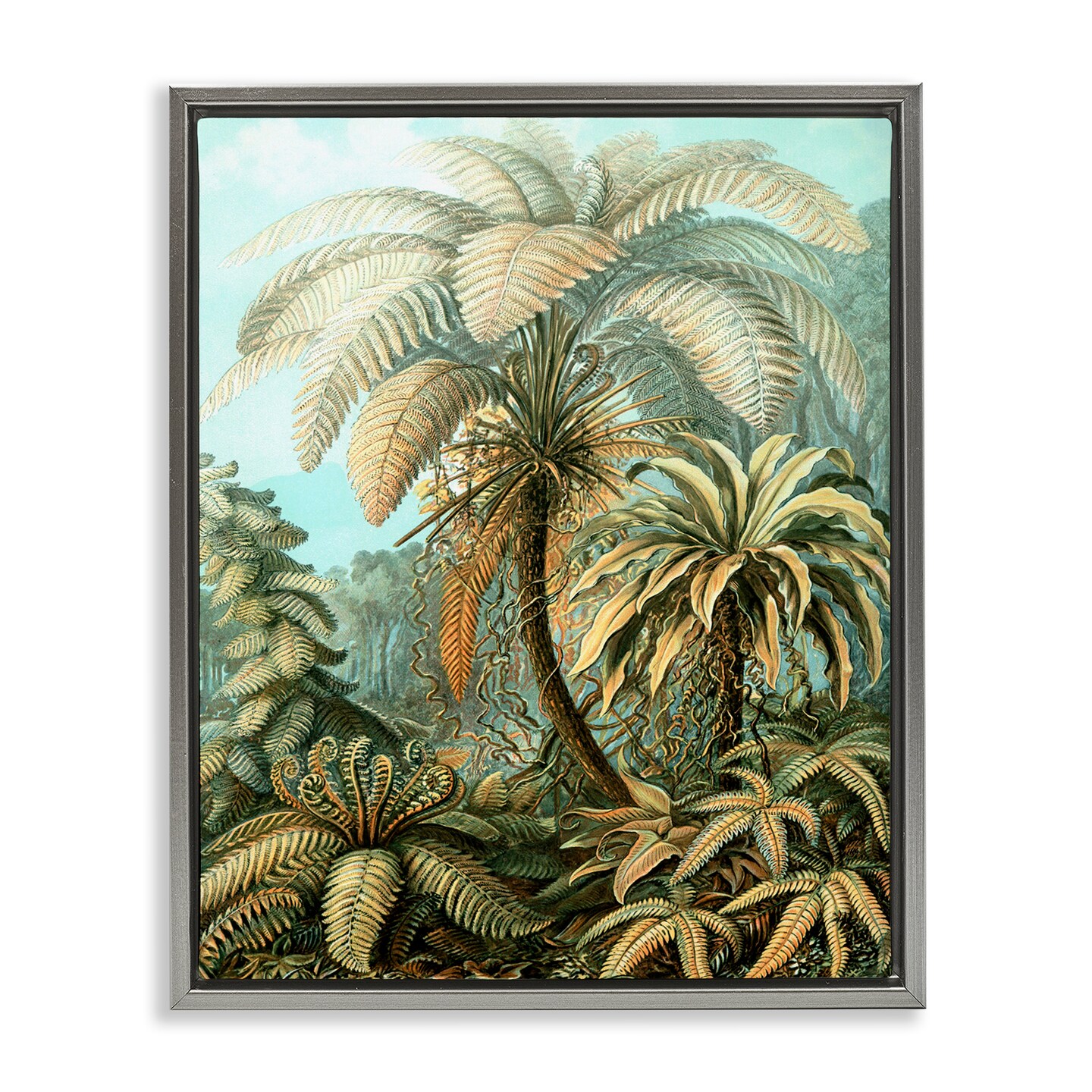 Stupell Industries Detailed Palm Tree Leaves Floater Framed Canvas Wall Art Design by Graffi*tee Studios