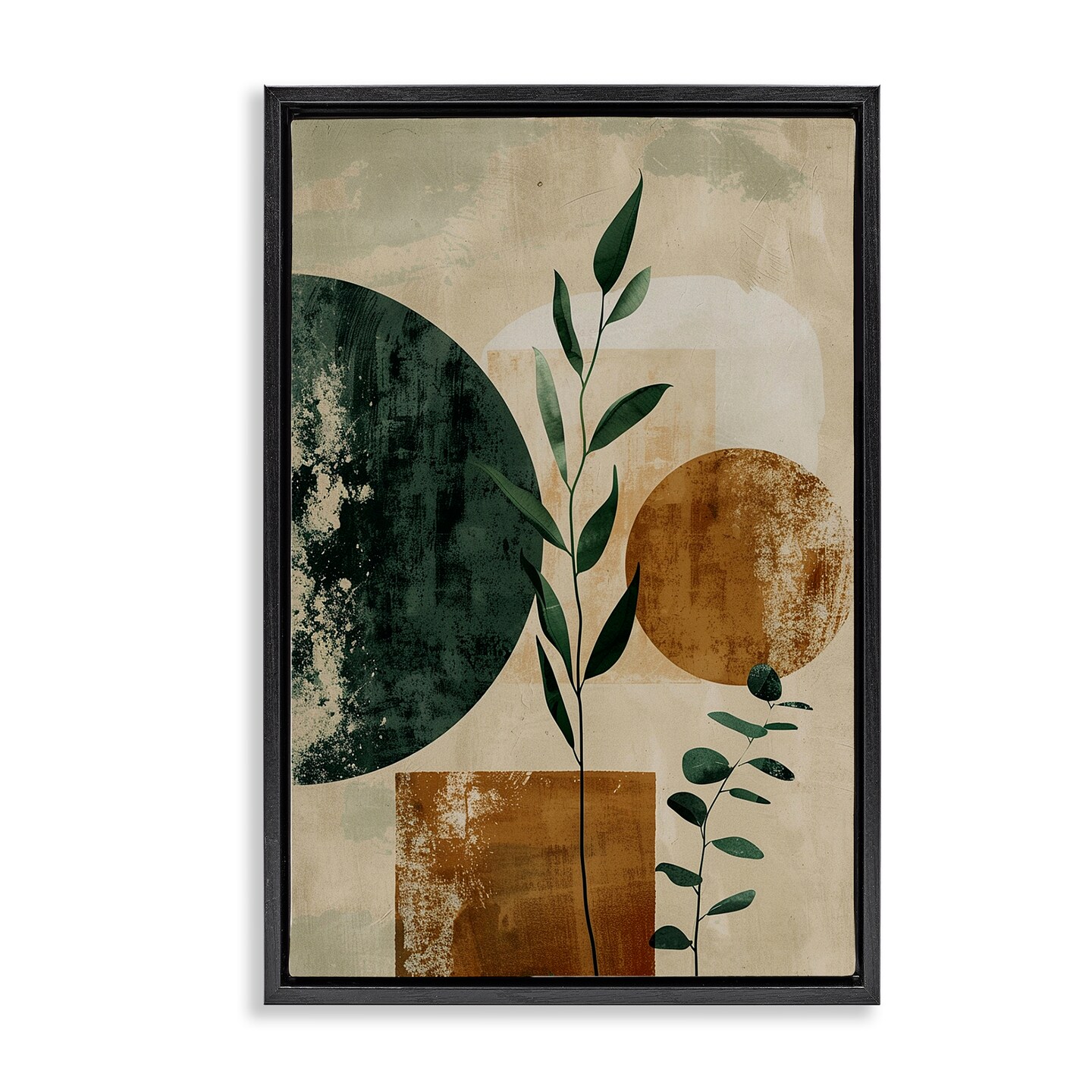 Stupell Industries Rustic Sprigs & Shapes Floater Framed Canvas Wall Art Design by LSR Design Studio