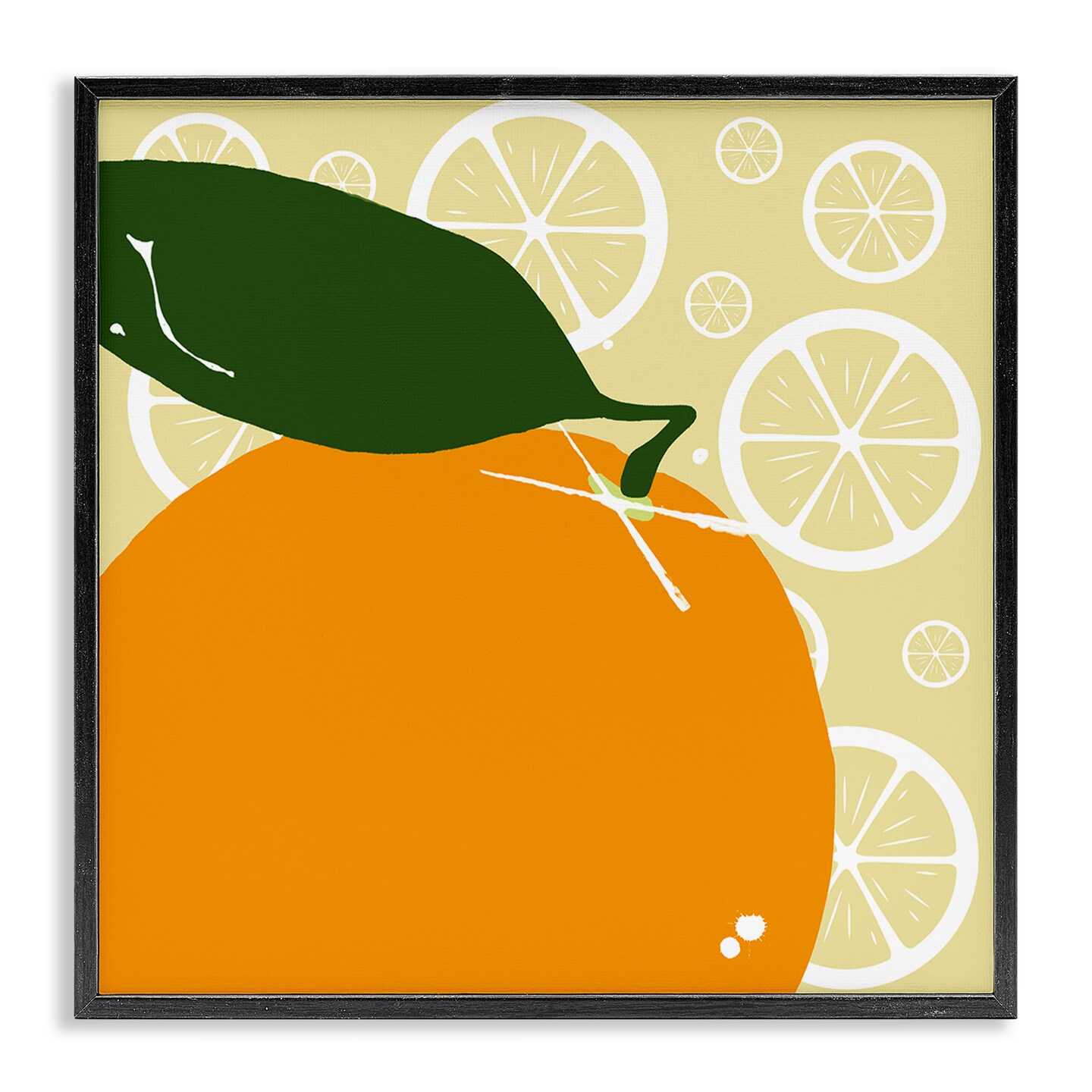 Stupell Industries Bright Orange Fruit Framed Giclee Wall Art Design by Daniela Santiago