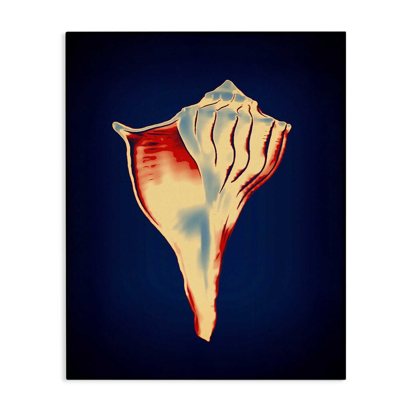 Stupell Industries Lightning Whelk on Blue Canvas Wall Art Design by Graffi*tee Studios