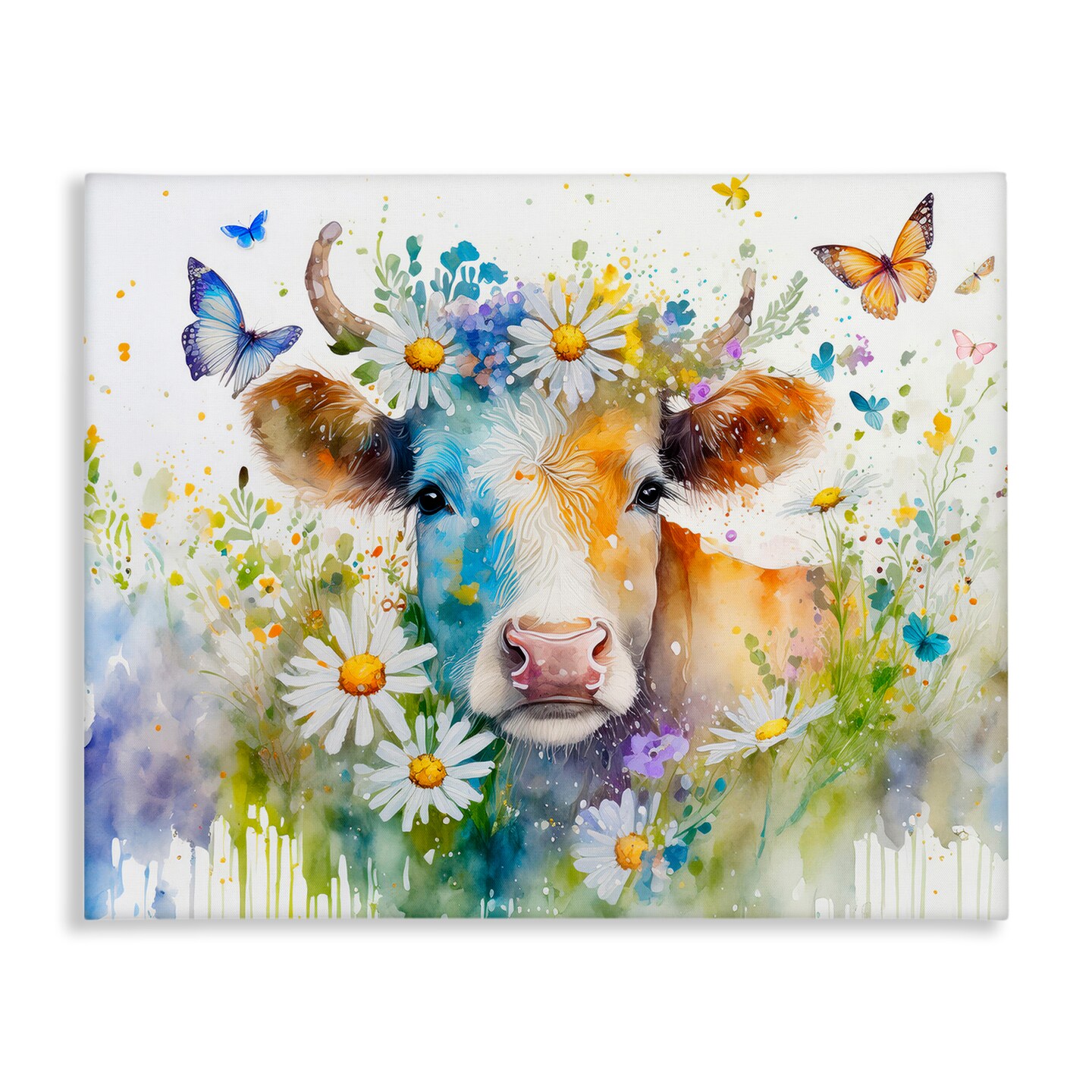 Stupell Industries Modern Cottage Cow Canvas Wall Art Design by Alina Georgescu
