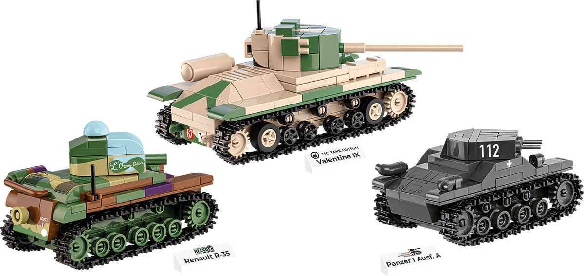COBI Historical Collection WWII Renault R35, Valentine IX and Panzer I