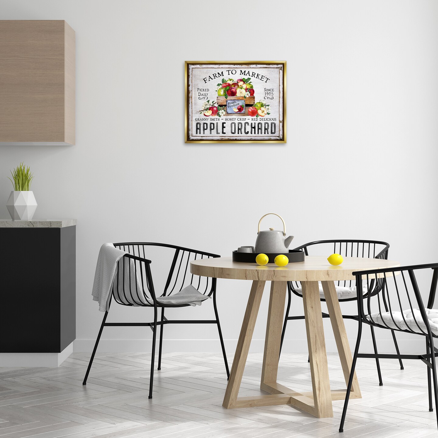 Stupell Industries Farmhouse Apple Orchard Floater Framed Canvas Wall Art Design by Creatif Belle