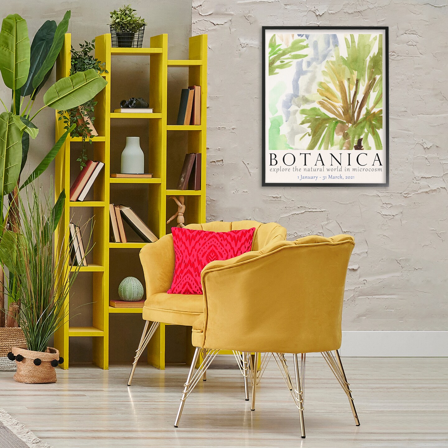 Stupell Industries Botanica Museum Poster Framed Giclee Wall Art Design by June Erica Vess