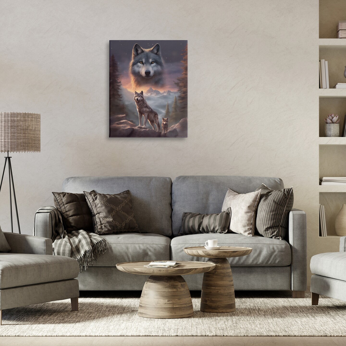 Stupell Industries Ancestor Wolf Motif Canvas Wall Art Design by Noah Bay