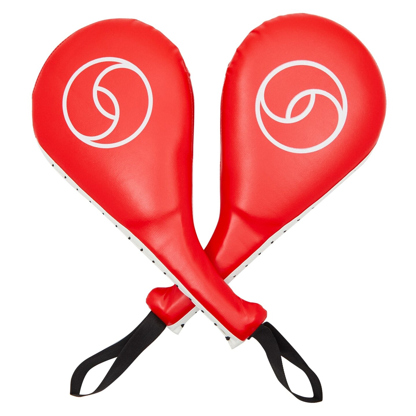 2 Pack Taekwondo Kick Pads, Martial Arts Training Equipment, Kickboxing Striking Target Pads, TKD Sparring Gear (Red, 15 x 2.5 x 7.5 In)