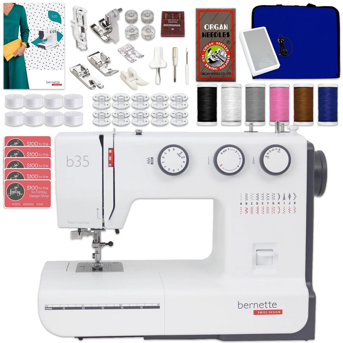 Bernette B35 Sewing Machine Deluxe Bundle by The Fashion Class