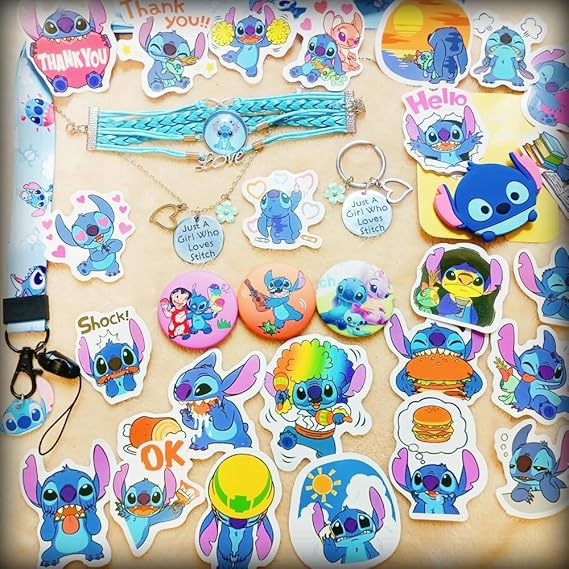 59 Pcs Cute Anime Merch Accessories Include Drawstring Bag Backpack, Stickers, Lanyard, Necklace, Bracelet, Keychain, Phone Holder, Button Pins