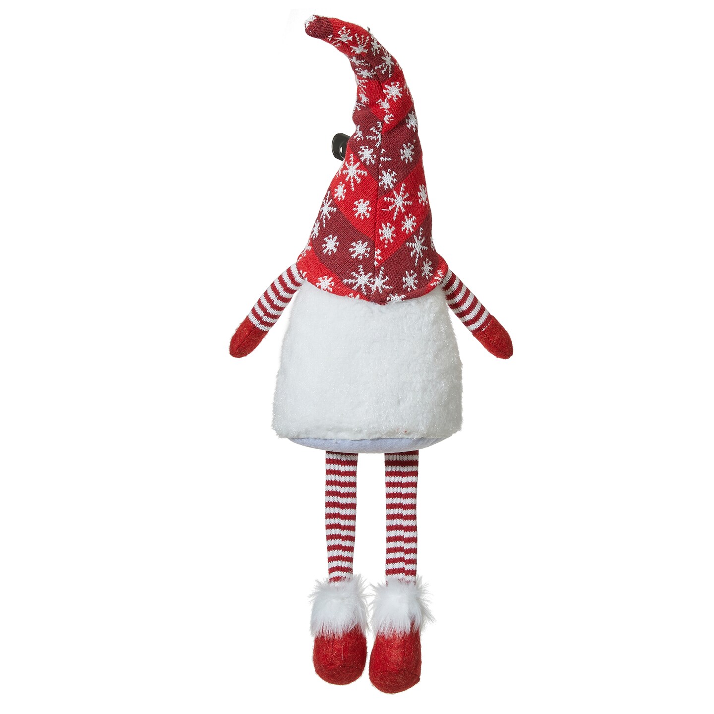 Set of 2 28&#x22;H Fabric Christmas Gnome Shelf Sitter with Dangling Legs