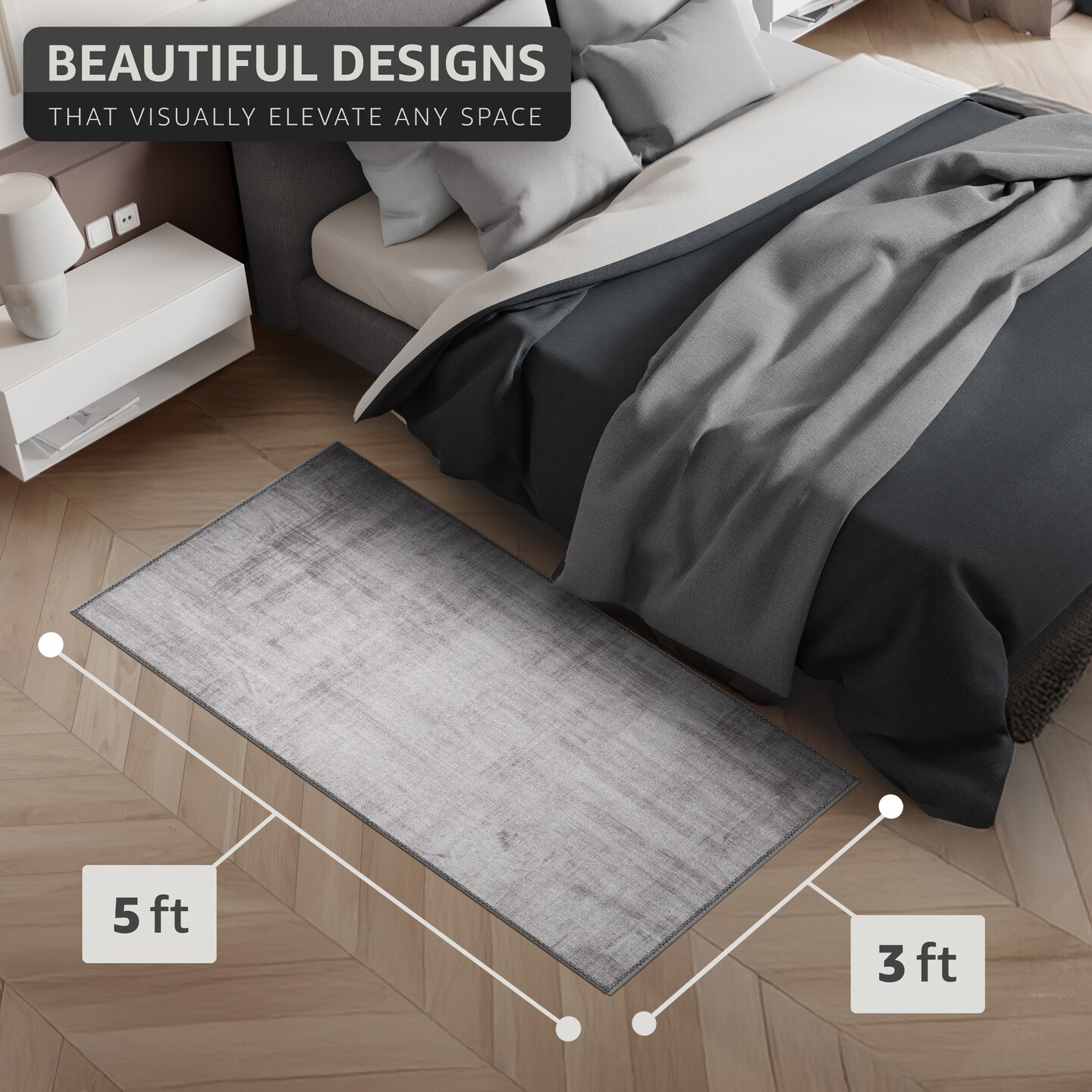 Sorbus 3x5 Area Rug for Entryway, Machine Washable, Non-Slip, Vintage Rug