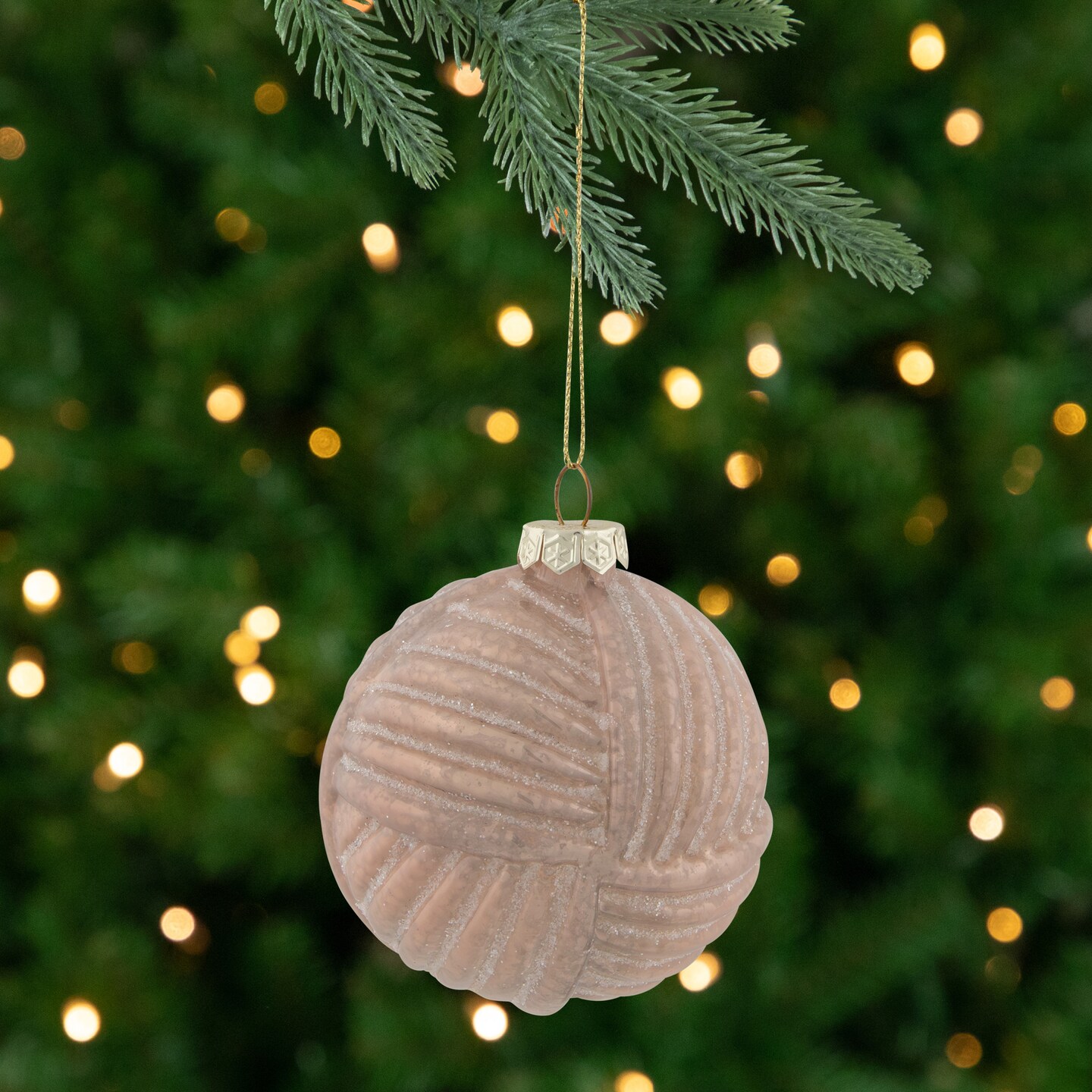 Northlight 3&#x22; Pink Woven Mercury Glass Ball Christmas Ornament