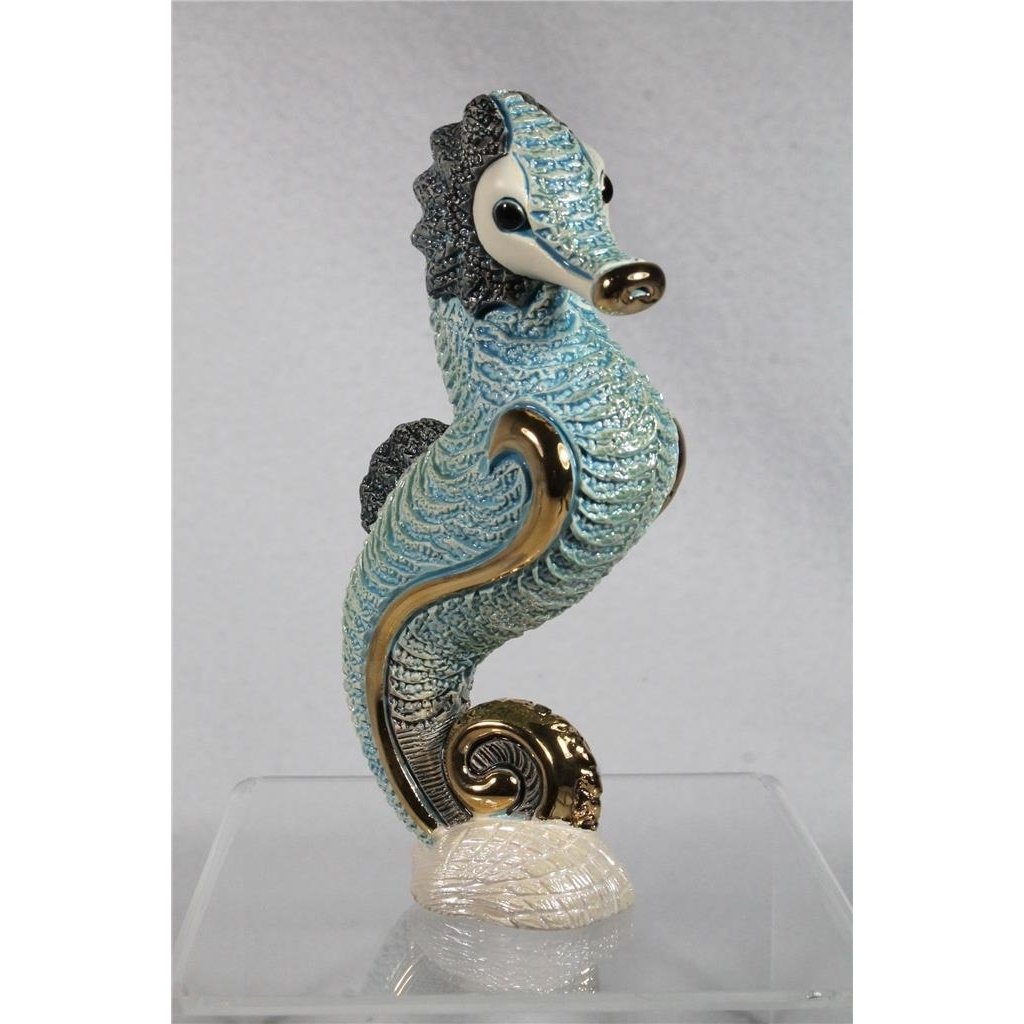 Derosa Rinconada Family Figurine Turquoise Sea Horse - F247t - In Box
