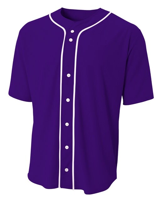 A4&#xAE; Youth Short Sleeve Full Button Baseball Jersey