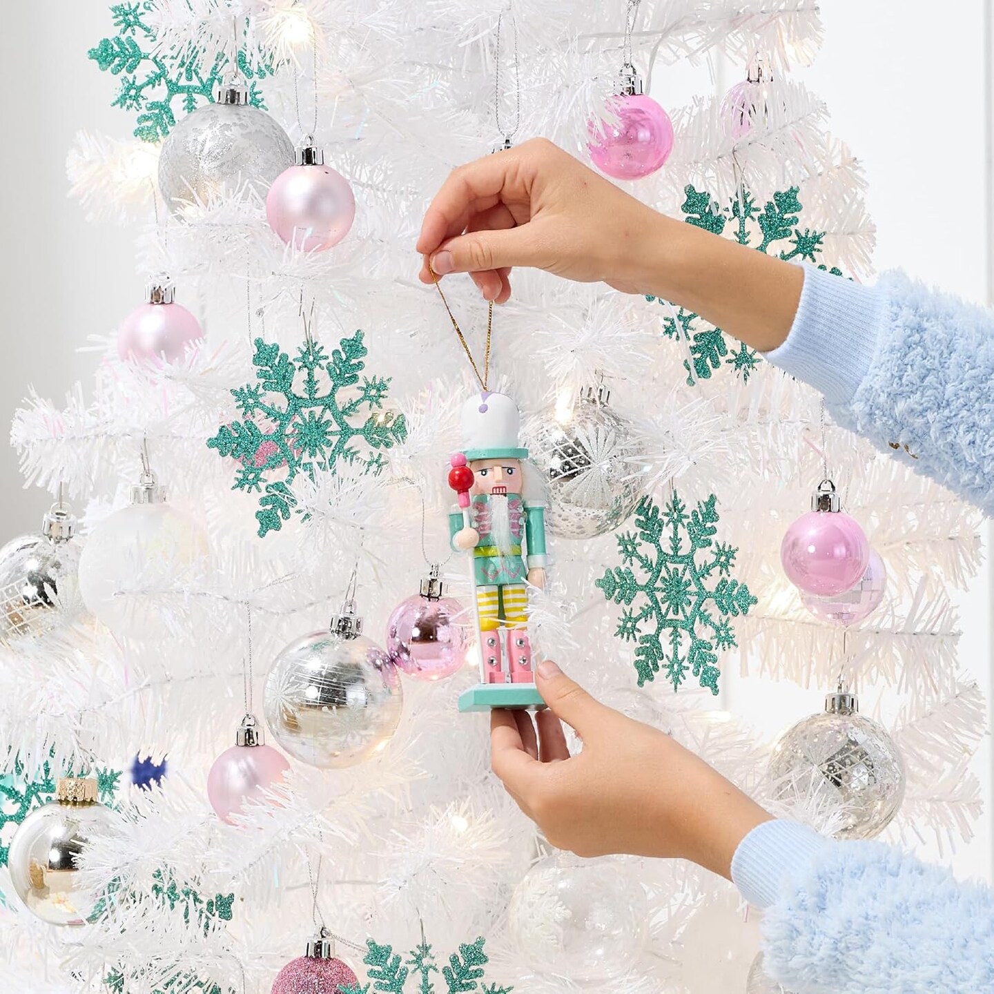 4ft Pre Lit Christmas Tree Mini Artificial Tree with Twinkling LED Lights for Bedroom or Apartment