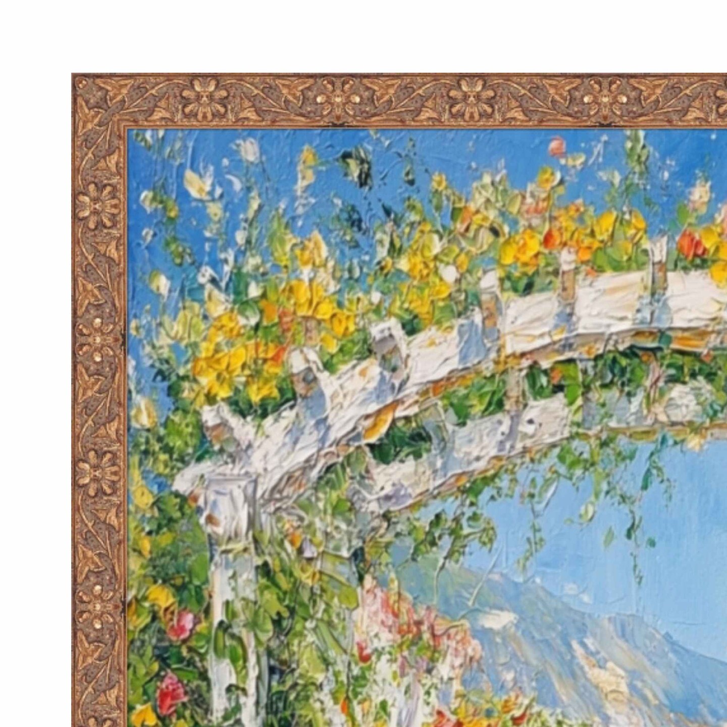 Slim Gold Leaf Floral Star Picture Frame 11x14 frame