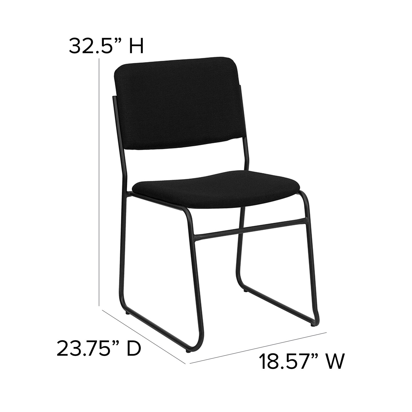 Emma and Oliver 500 lb. Capacity High Density Stacking Chair with