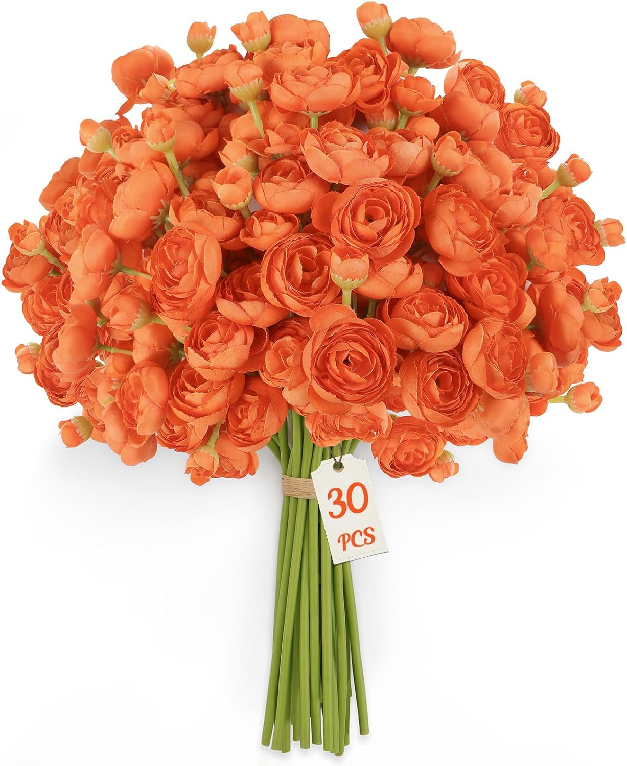 30PCS Ranunculus Artificial Flowers Faux Silk Mini Flowers for DIY Bouquets