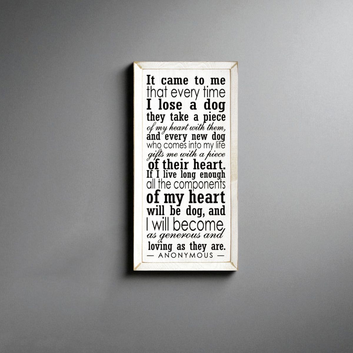 Inspirational Dog Lover Wood Wall Plaque 9x18 Inch Rustic Country Style