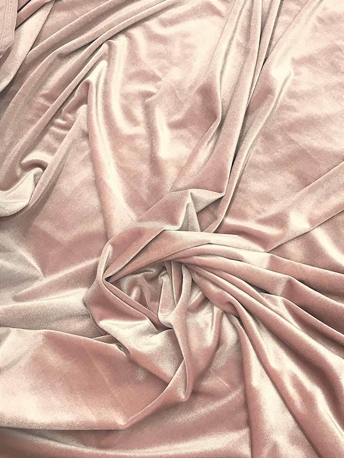 1 Yard Stretch Velvet Fabric Soft Silky 4 Way Stretch Polyester Spandex for Apparel and Decorations 58/60″ Width