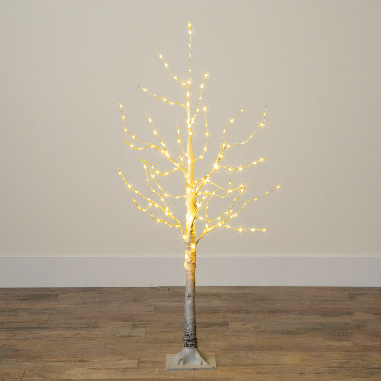 Nearly Natural Pre-Lit Birch Christmas Tree - 4' - Warm White LED Lights