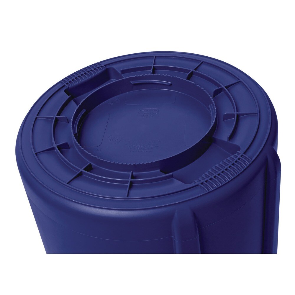 Rubbermaid Commercial 32 Gallon Plastic Vented Round Brute Container - Blue