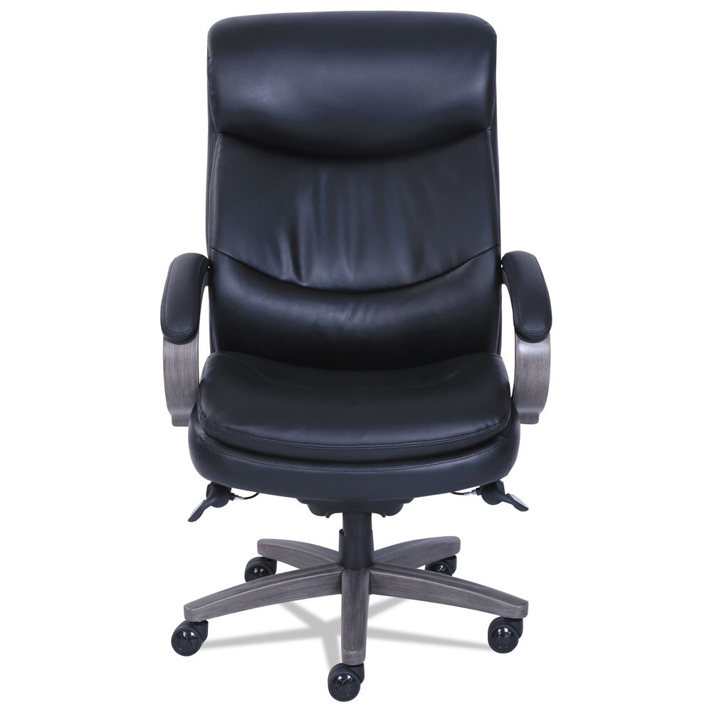 La-Z-Boy Woodbury Big/Tall 20.25 in. to 23.25 in. Seat Height Executive Chair - Black Seat/Back/Weathered Gray Base