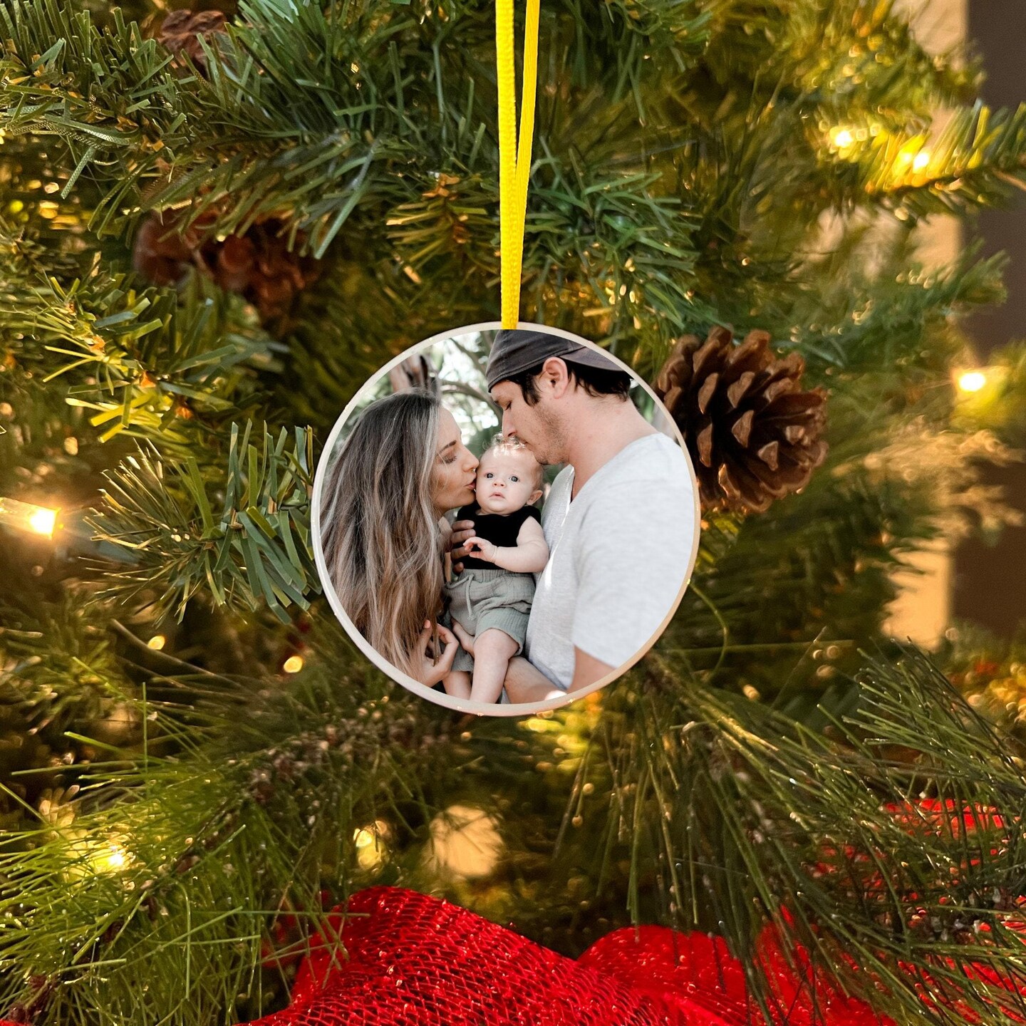 Custom Photo Christmas Ornament, Family Picture Ornament, Personalized Ornament, Custom Ceramic Ornament, Family Christmas Gift, Tree hanger product 2