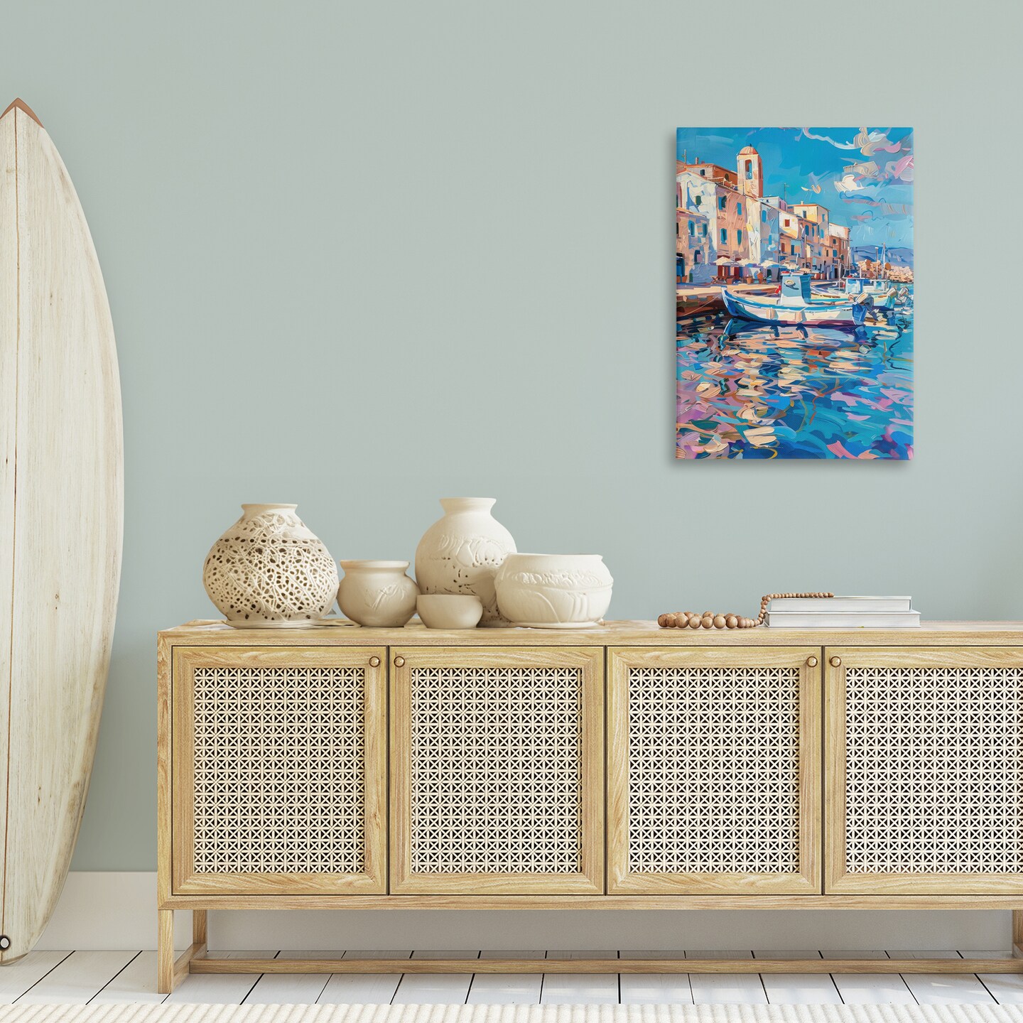 Stupell Industries Coastal City Harbor Canvas Design by LSR Design Studio