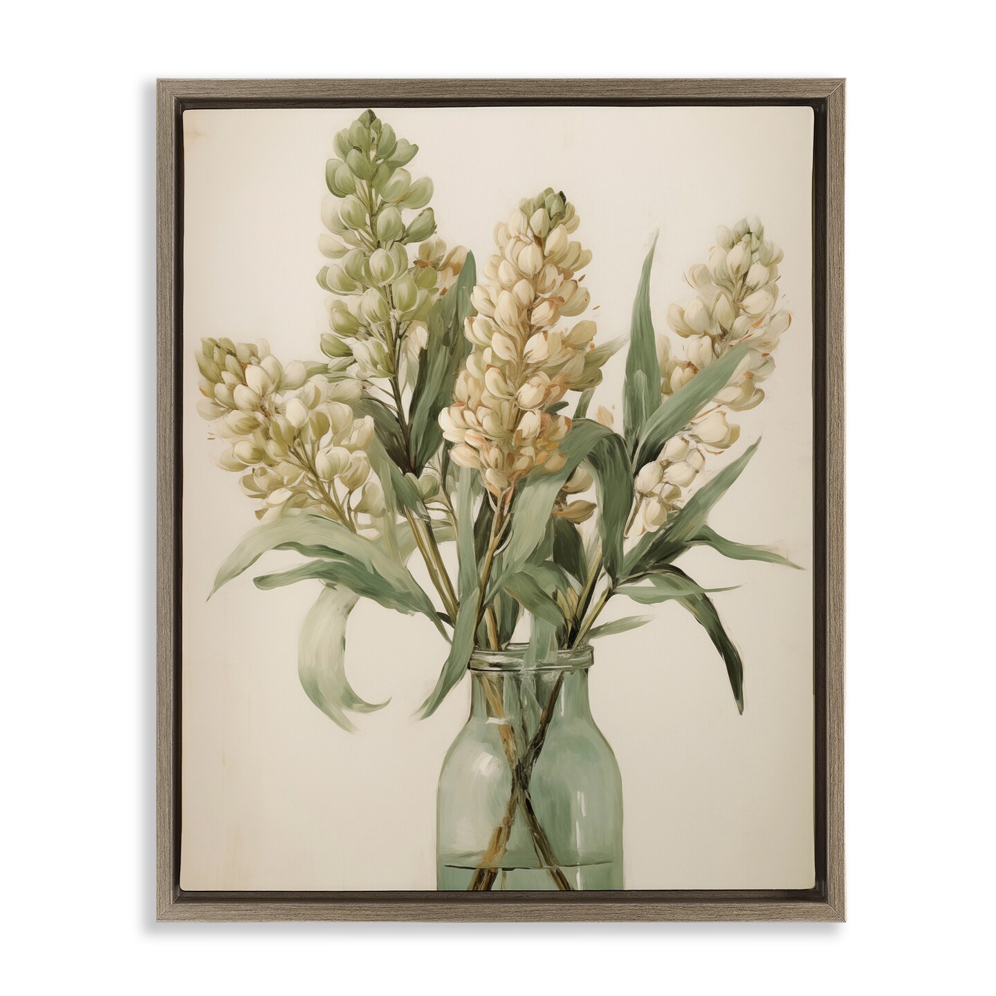 Stupell Industries Country Botanicals in Green Jar Floating Frame Design by Arlington Prints