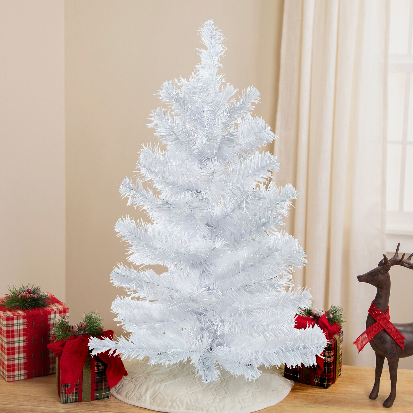 Northlight 24" White Balsam Pine Mini Artificial Christmas Tree - Unlit