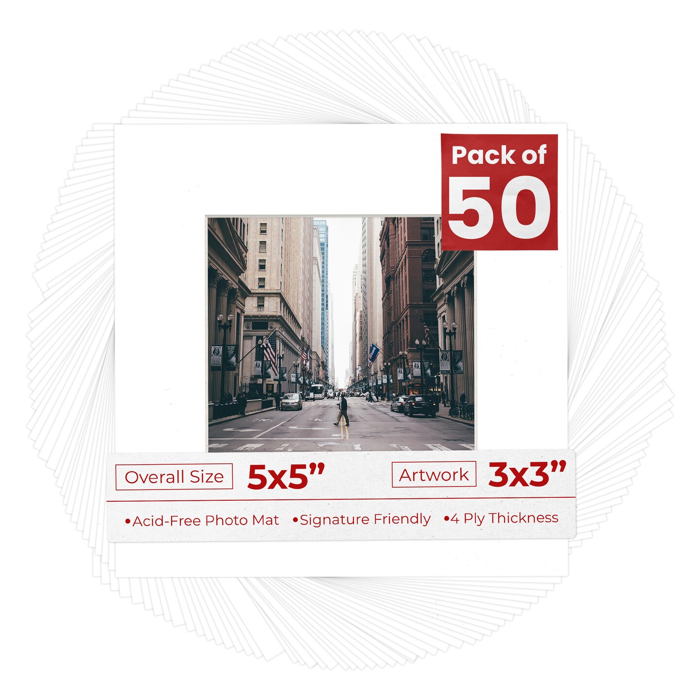 Golf Ball Texture Mat Board for 5x5 Inch Frames - Fits 3x3 Photos - 50 ...