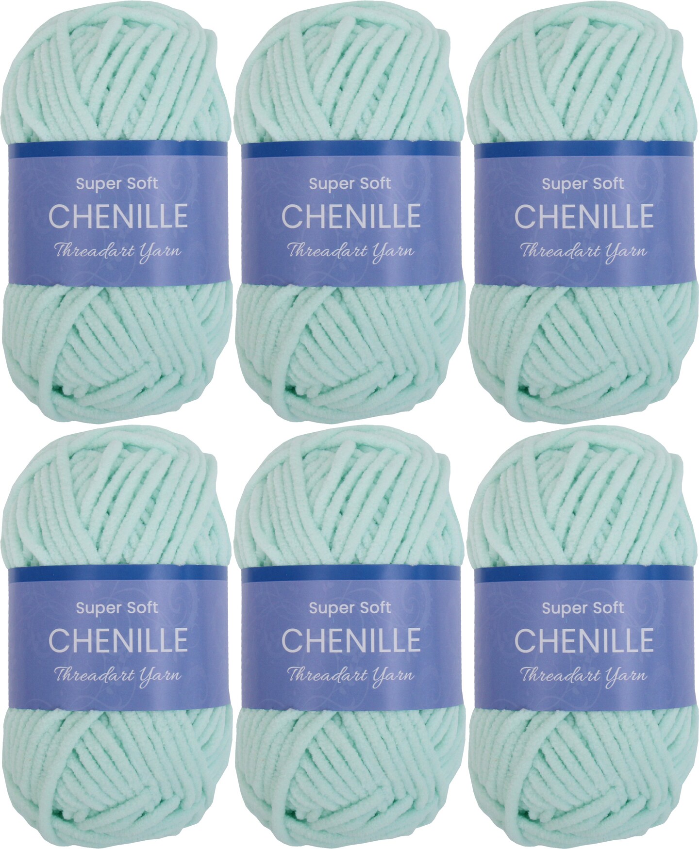 ThreadArt #5 Chenille Yarn for Crocheting, Knitting, Amigurumi, Super Soft Plush Velvet Yarn - 50 Gram 60 yds Fluffy Yarn Skeins