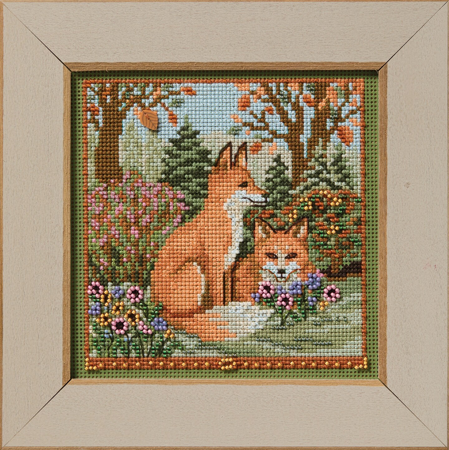 Mill Hill Counted Cross Stitch Kit 5.21&#x22;X5.21&#x22;-Fall Foxes