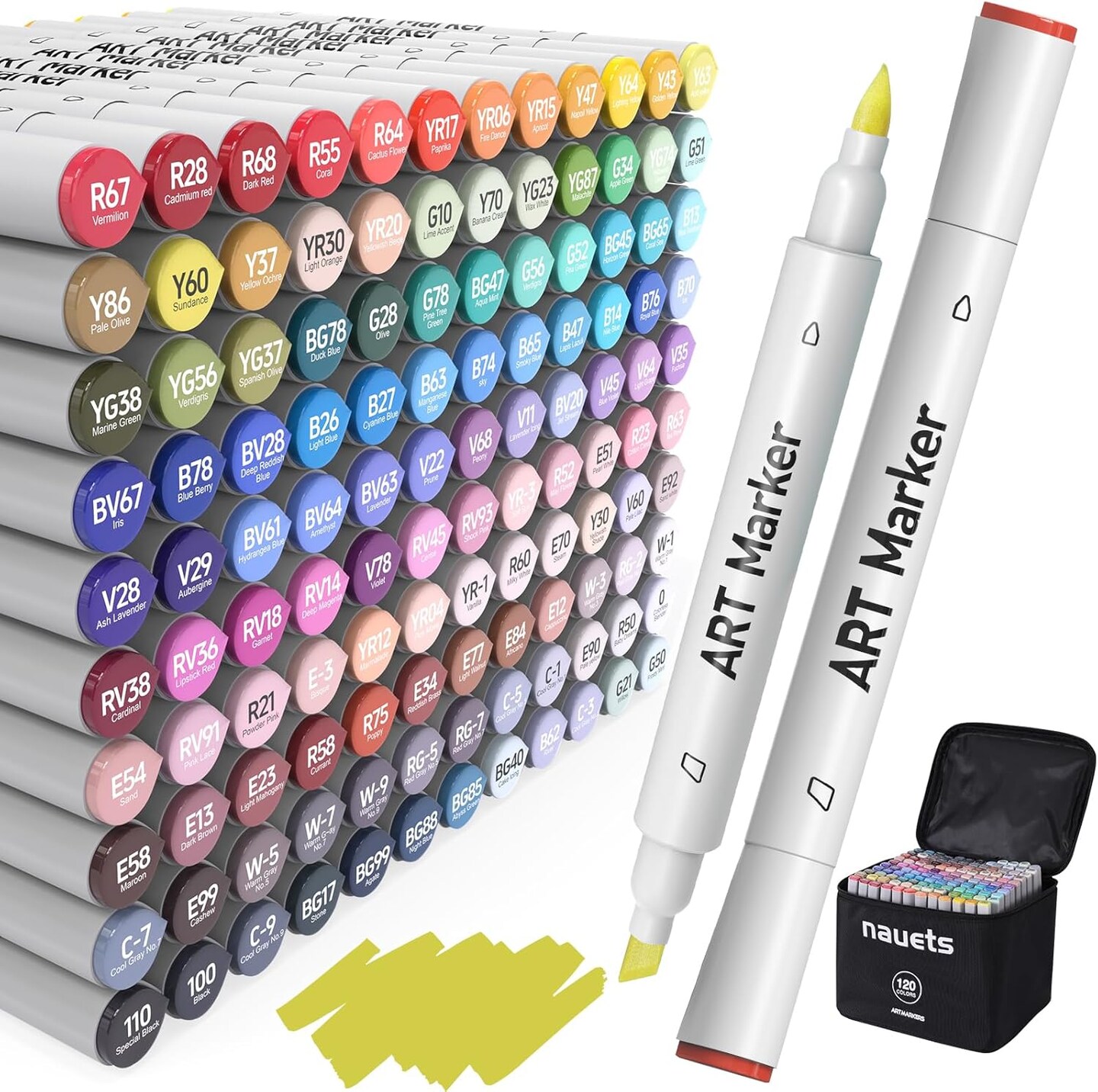 120 Colors Dual Tip Alcohol Markers Set