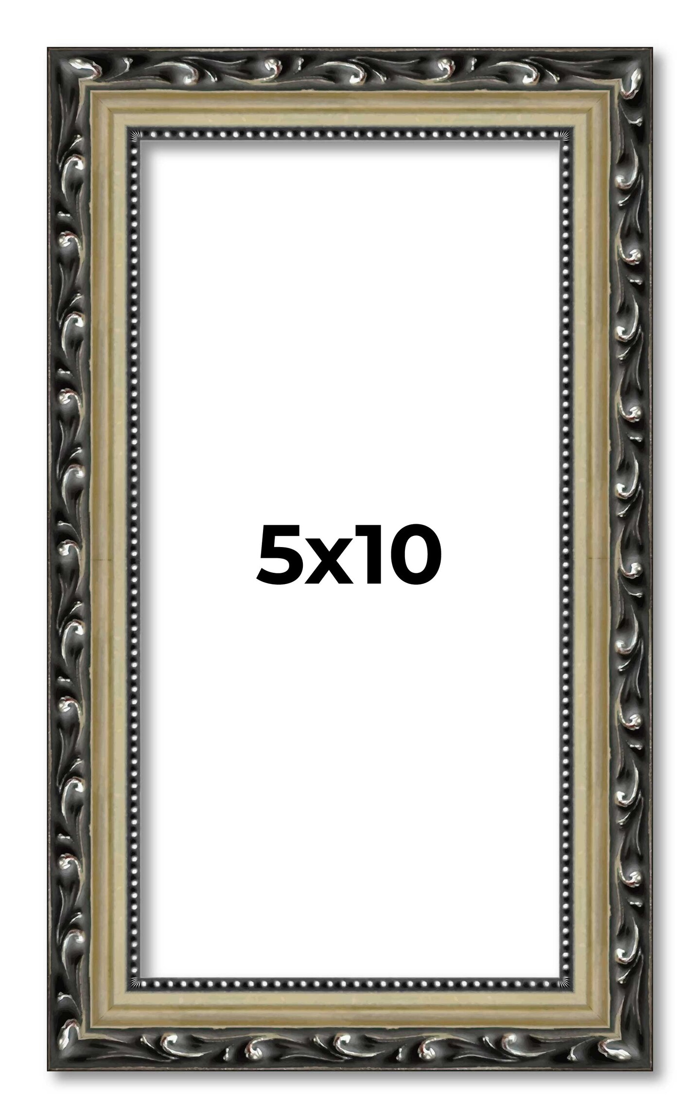 5x10 Museum-Quality Picture Frame with UV-Resistant Acrylic &#x26; Acid-Free Backing, Available in 4 Finishes - Gold, Silver, Bronze, and Black