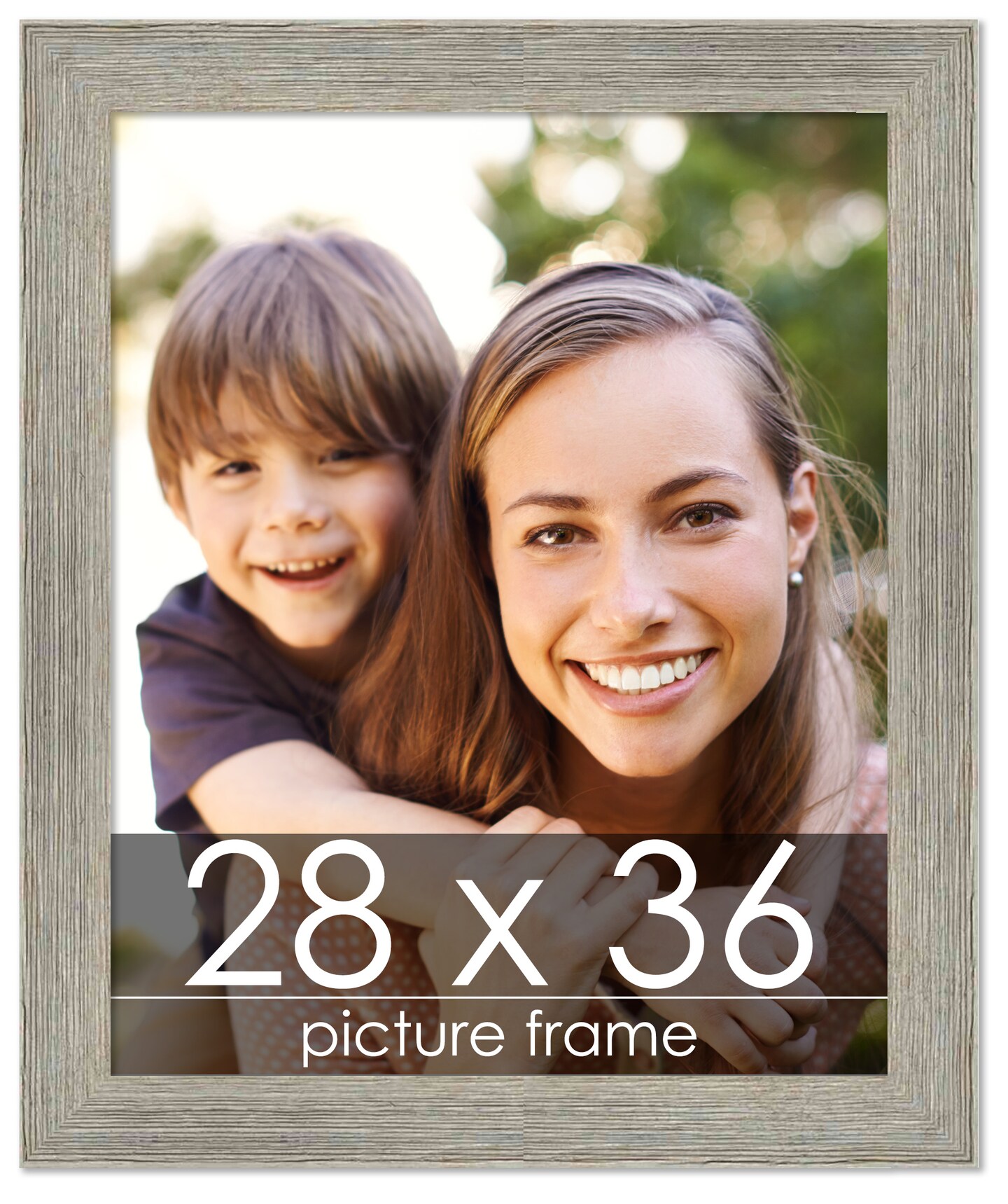 28x36 Wide Barnwood Picture Frame with UV-Resistant Acrylic &#x26; Acid Free Backing, Available in 6 Paint Finishes - Grey, Brown, White, and Black