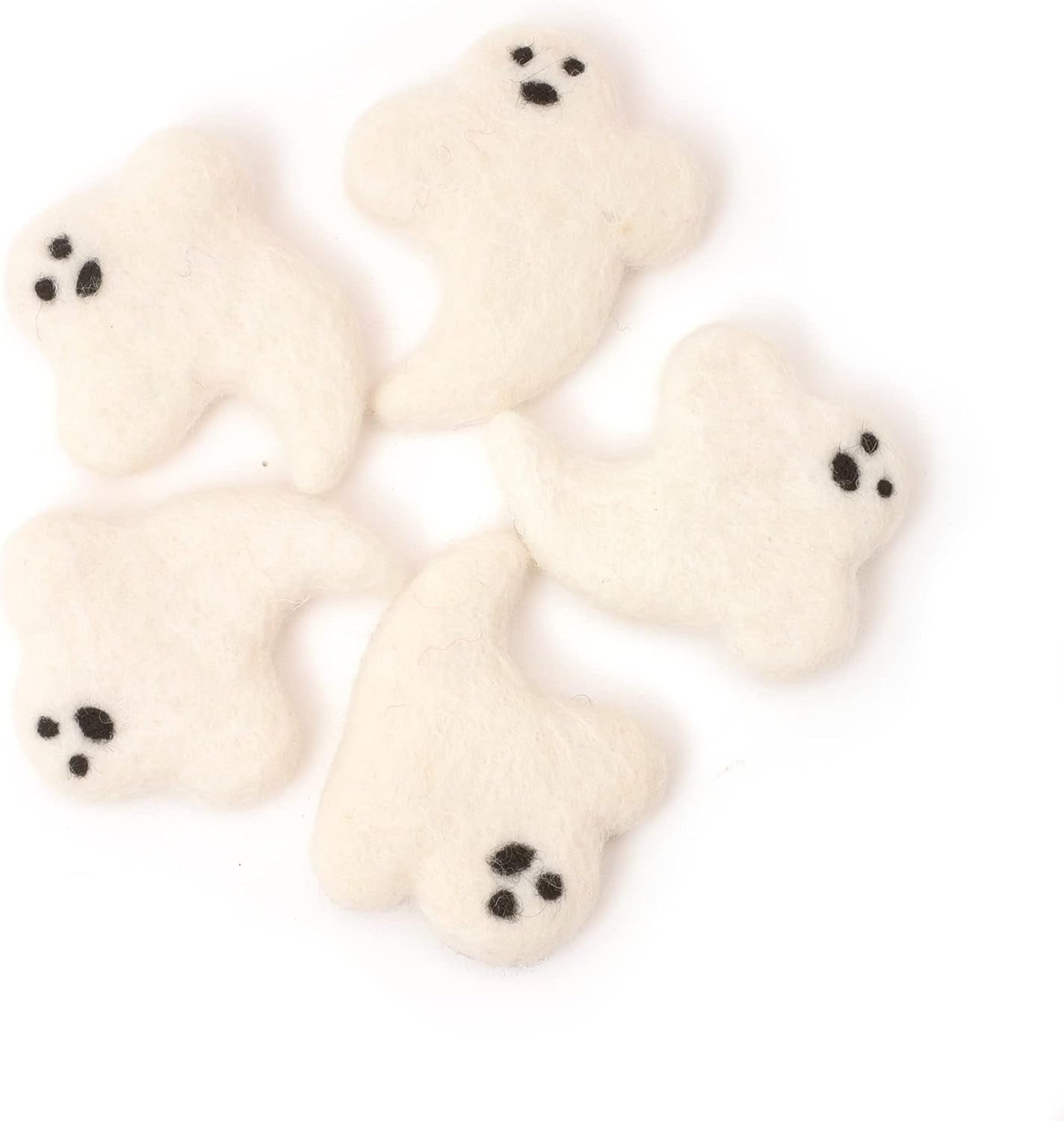 Wool Felt Ghost Halloween Decorations - 5 Pack | Happy Halloween Ghost Ornaments for Halloween Party | Funny Felt Halloween Decorations Indoor or Outdoor | Passive Aromatherapy Diffuser