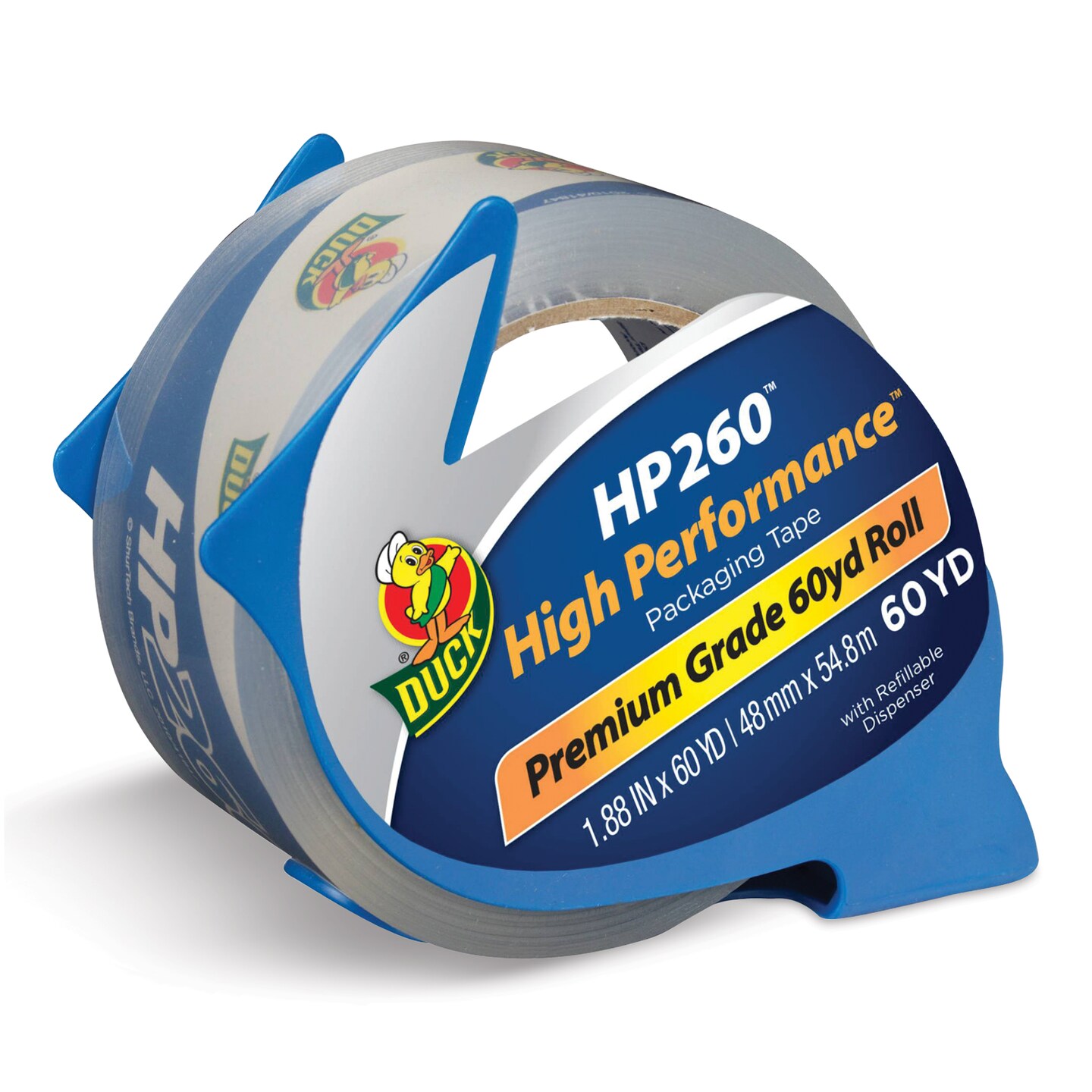 Duck HP260 High Performance Premium Packing Tape - 1.88&#x22; x 60 yds, with Dispenser