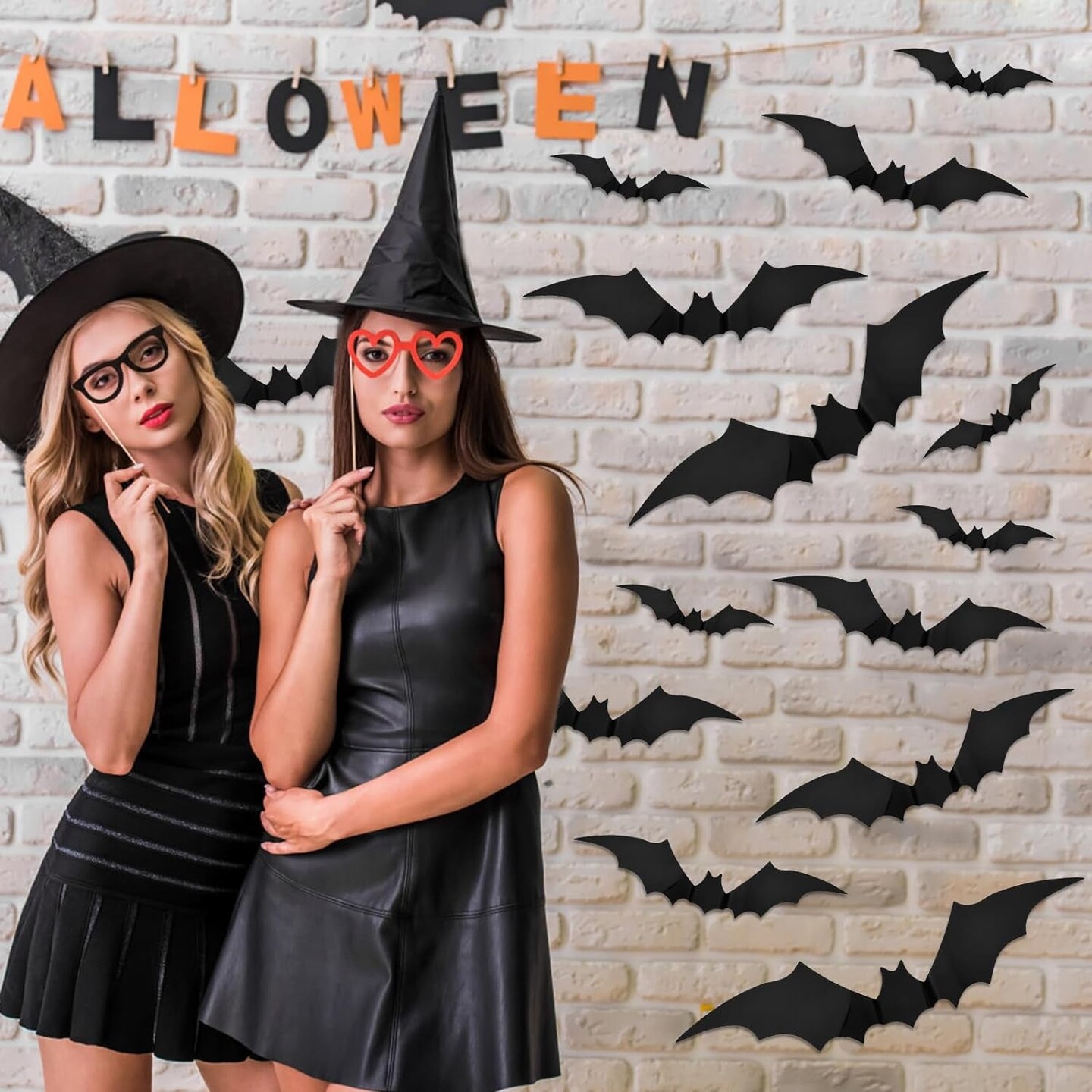 Halloween Decorations Clearance Bats 96 Pcs, Halloween Decorations Indoor Clearance, Halloween Decor Wall Decor, Bats Halloween Decorations outside Clearance for Bedroom Halloween Party Decorations